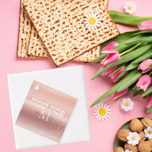 Rose Gold Elegante Monogram-Geschenkpessach Geschenkanhänger