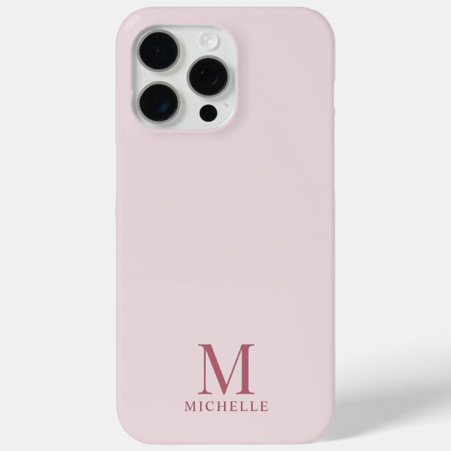Rose Gold Elegante Monogram Moderne, benutzerdefin Case-Mate iPhone Hülle (Rückseite)