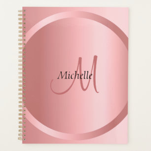 Rose Gold Elegante Monogram Moderne Vorlage Planer