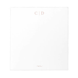 Rose Gold Elegante Monogram Personalisiert Station Notizblock