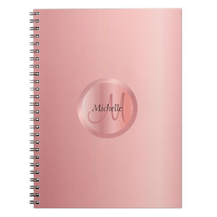 Rose Gold Elegante Monogram Template Trendy Notizblock