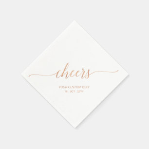 Rose Gold   Elegante stilvolle Beschriftung Prost  Serviette