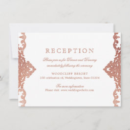 Rose Gold elegante verzierte Jahrgänge Hochzeit Em Einladung