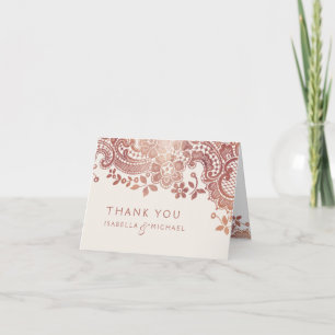 Rose Gold elegante Vintage Spitzen Hochzeit danke