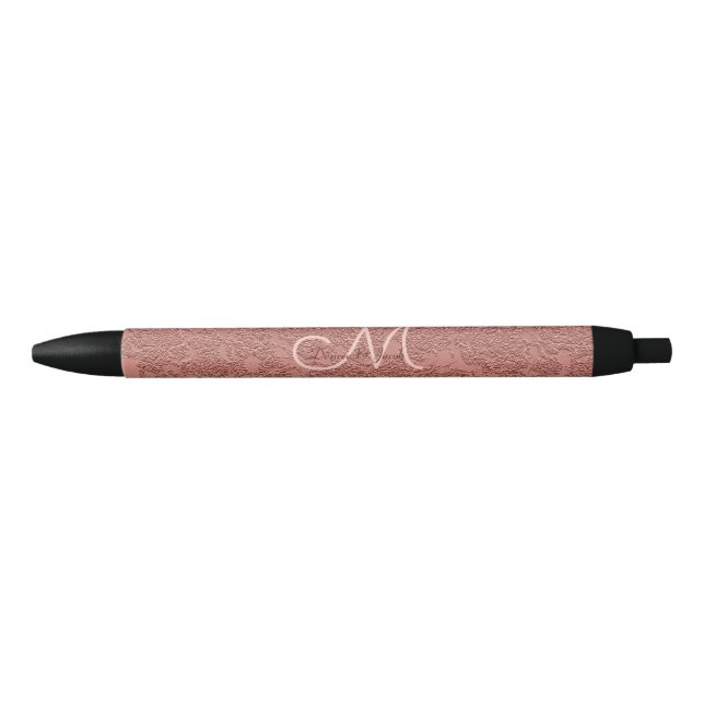 Rose Gold Elegante Wedding Empfang Monogram Kugelschreiber (Vorderseite)
