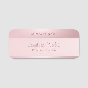 Rose Gold Eleganter handgeschriebener Skriptname M Namensschild