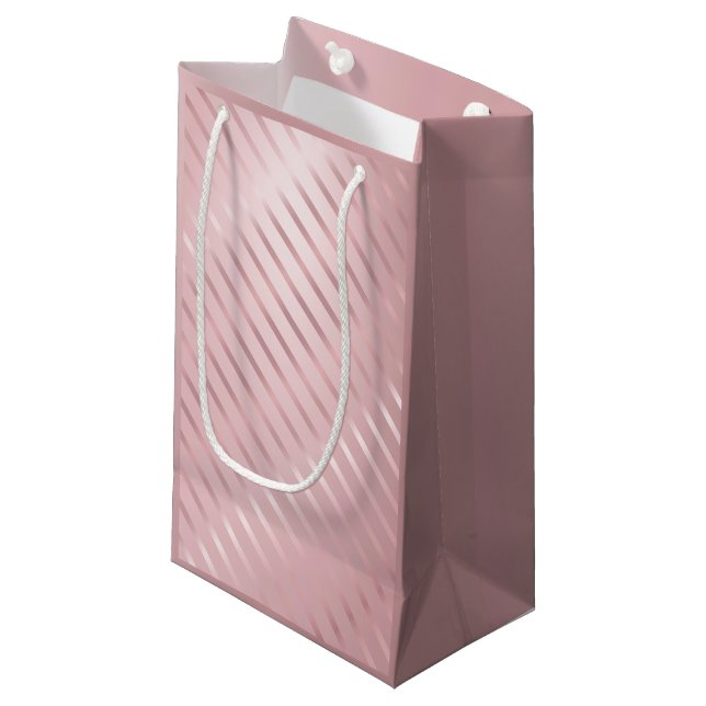 Rose Gold Eleganter Template Glamour Moderne Trend Kleine Geschenktüte (Vorderseite Schrägansicht)