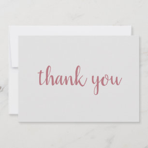 Rose Gold Elegantes Modernes Einfaches Handwriting Dankeskarte