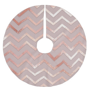 Rose Gold: elegantes Vintages Muster. Polyester Weihnachtsbaumdecke