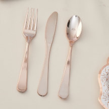 Rose Gold Elise Cutlerie en plastique métallique