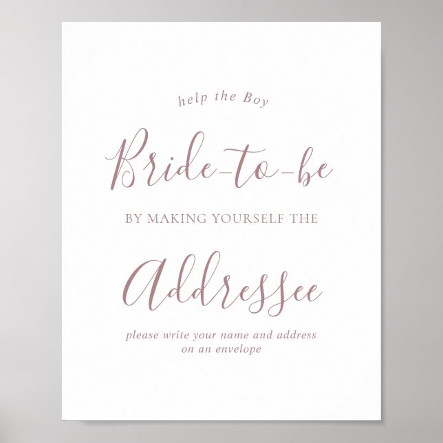 Rose Gold Envelope Address Duwer Sign Poster (Vorne)