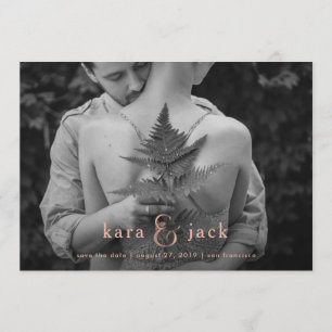 Rose Gold Et-Zeichen Vier Fotos Save the Date Einladung