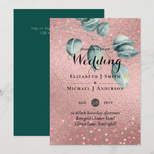 Rose Gold Eukalyptus Blätter Foil Look WEDING