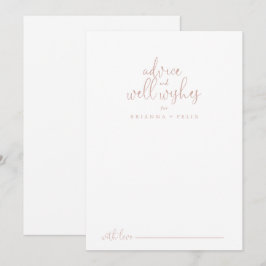 Rose Gold Extravagante Script Hochzeit wünscht sic Hinweiskarte