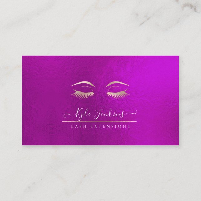 ROSE GOLD EYE LASHT IRIDESCENT MAGENTA VISITENKARTE (Vorderseite)