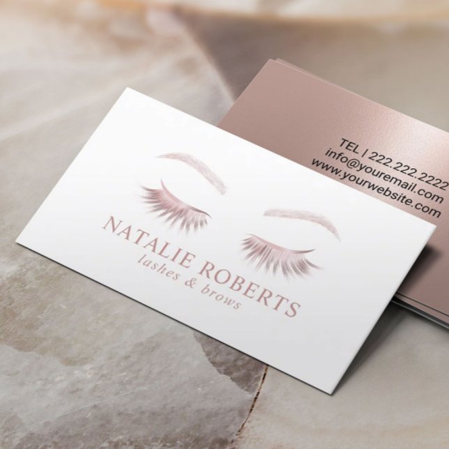 Rose Gold Eyelash Beauty Salon Makeup Artist Visitenkarte (Von Creator hochgeladen)