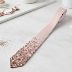 Rose Gold Fading Wasserfall Ombre Glitzer Krawatte