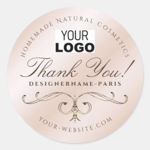 Rose Gold Farbabweichung Verziertes Logo Runder Aufkleber