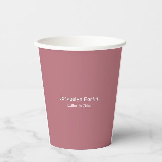 Rose Gold Farbe Schlicht Elegant Modernes Minimali Pappbecher (Vorderseite)