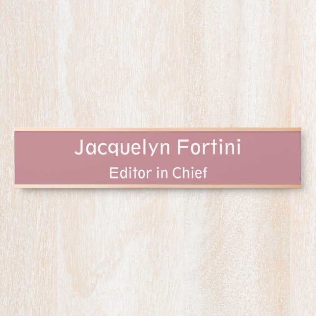 Rose Gold Farbe Schlicht Elegant Modernes Minimali Türschild (Vorderseite )