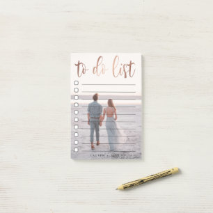 Rose Gold Faux Folie Schriftart Foto To-Do-Liste Post-it Klebezettel