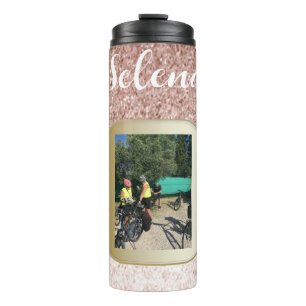 Rose Gold Faux Glitter Foto Thermo-Tumbler Thermosbecher