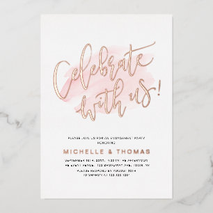 Rose Gold feiert mit US Script einfach Folieneinladung