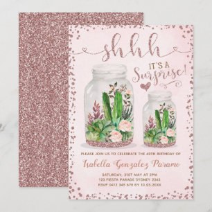Rose Gold Fiesta Erwachsene Frau Birthday Einladun Einladung