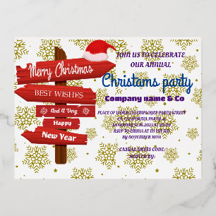 ROSE GOLD FIRME WEIHNACHTSPARTY FOLIE EINLADUNGSPOSTKARTE