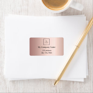 Rose Gold-Firmenlogo Rücksendeadresse Adressaufkleber