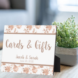 Rose Gold Floral am White Wedding Table Fotoplatte