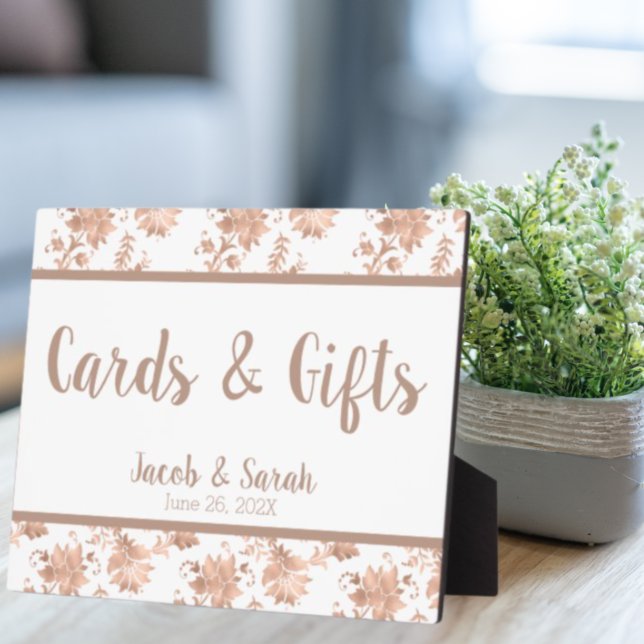 Rose Gold Floral am White Wedding Table Fotoplatte (Von Creator hochgeladen)