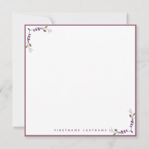 Rose Gold Floral Border Mitteilungskarte