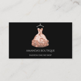 Rose Gold Floral Dress Logo Fashion Event Planner Visitenkarte