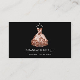 Rose Gold Floral Dress Logo Fashion Event Stylist Visitenkarte