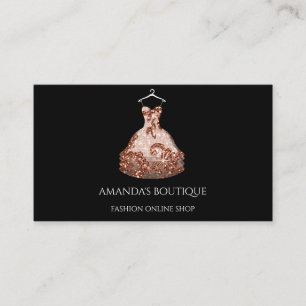 Rose Gold Floral Dress Logo Fashion Event Stylist Visitenkarte