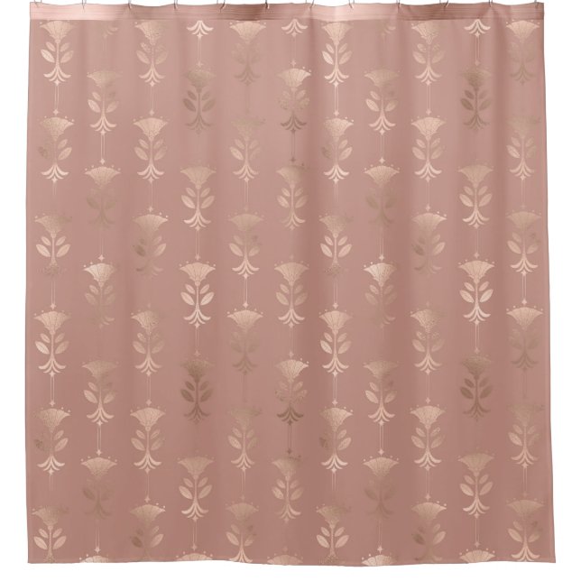 Rose Gold Floral Duschvorhang (Vorderseite)