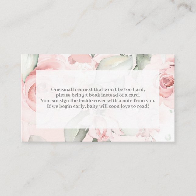 Rose Gold Floral Einschließkarte Begleitkarte (Vorderseite)