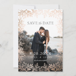 Rose Gold Floral Elegante Hochzeit Save the Date Einladung