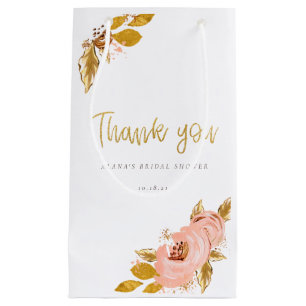 Rose Gold Floral Glitzer Brautparty Vielen Dank Kleine Geschenktüte