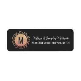 Rose Gold Floral Gold Glitzer Ombre Adresse