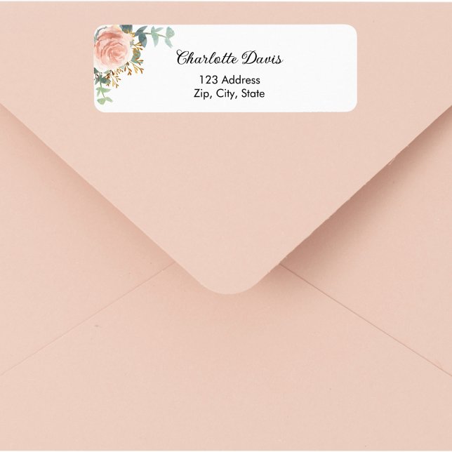 Rose gold floral greenery return address  (Von Creator hochgeladen)