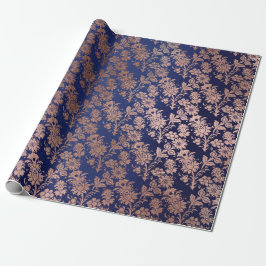 Rose Gold Floral Hütte Marine Damask Antonietta Geschenkpapier