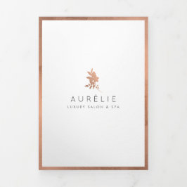 Rose Gold Floral Luxury Salon Broschüre
