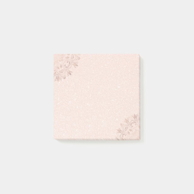 Rose Gold Floral Mandala Post-it Klebezettel (Vorderseite)