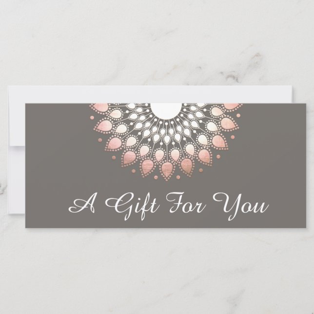 Rose Gold Floral Mandala Wellness-Center Geschenkg (Vorderseite)