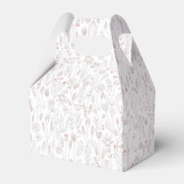 Rose Gold Floral Muster Geschenkschachtel (Vorderseite)