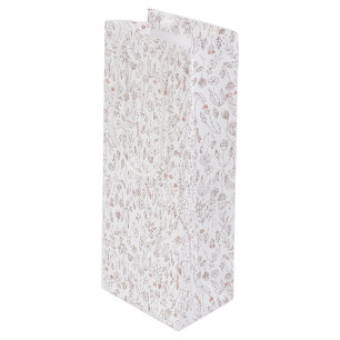 Rose Gold Floral Muster Geschenktüte Für Weinflaschen