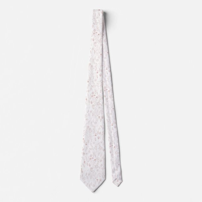 Rose Gold Floral Muster Krawatte (Vorderseite)