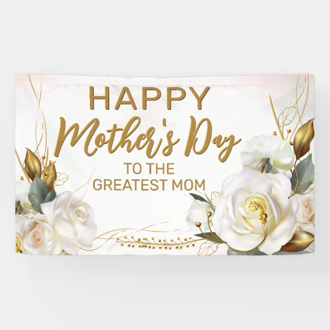 Rose Gold Floral | Muttertag Banner (Horizontal)